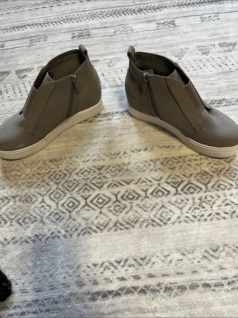 Arizona Jean Company Taupe Knit Wedge Slip-On Sneakers